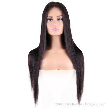 RTS Brazilian Bang Wholesale 100% Vendors Glueless Virgin Closure Lace 4x4 Silky Straight Human Hair Wig